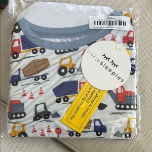 Little Sleepies Kids Construction Pajama Set - Blue and Multicolor